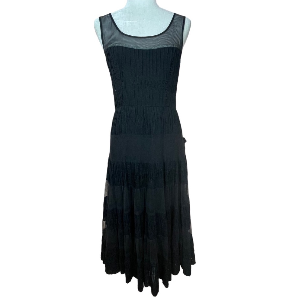 Free People Black Mesh Tiered Prairie Maxi Dress Size 6